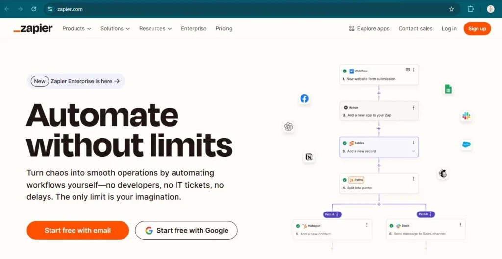 اتصال ایمیل به Google Sheets در Zapier