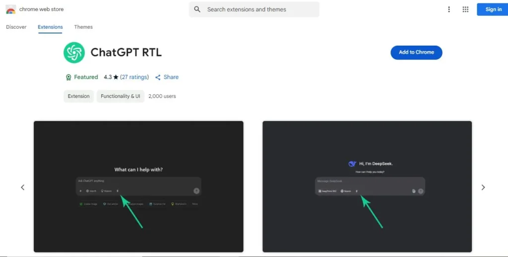 نصب و استفاده از افزونه راست‌چین کردن ChatGPT افزونه راست چین چت جی پی تی