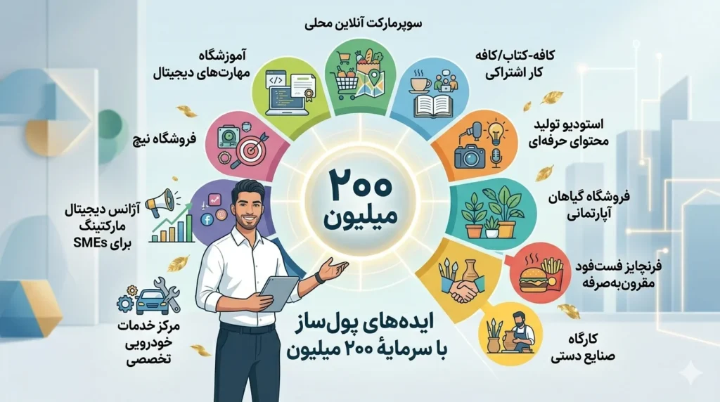 کسب و کار با ۲۰۰ میلیون 10ایده پولساز