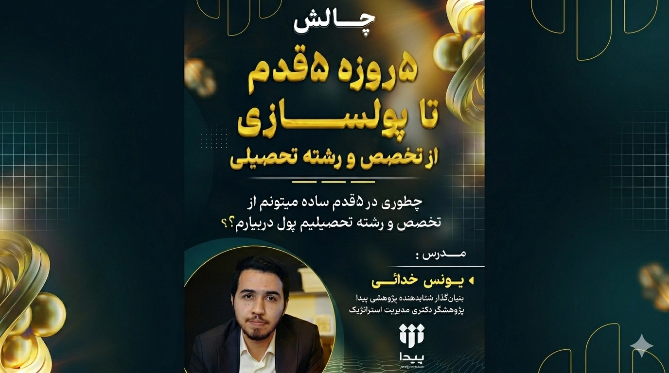 برگزاری چالش ۵ روزه «۵ گام تا پول‌ سازی از تخصص»